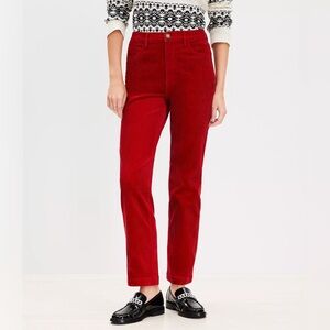 LOFT High Rise Straight Leg Corduroy Pants